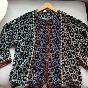 Robin Originals by Robin Bergman Artsy Chenille Handloomed Yarn Cardigan M/L